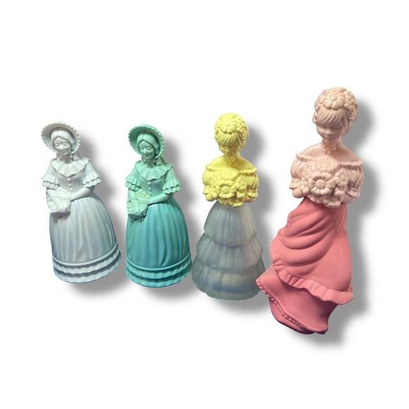 LOT of 6 Vintage 70s Avon Pretty Girl Pink & Little Girl Blue Cotillion EMPTY - Picture 2 of 8